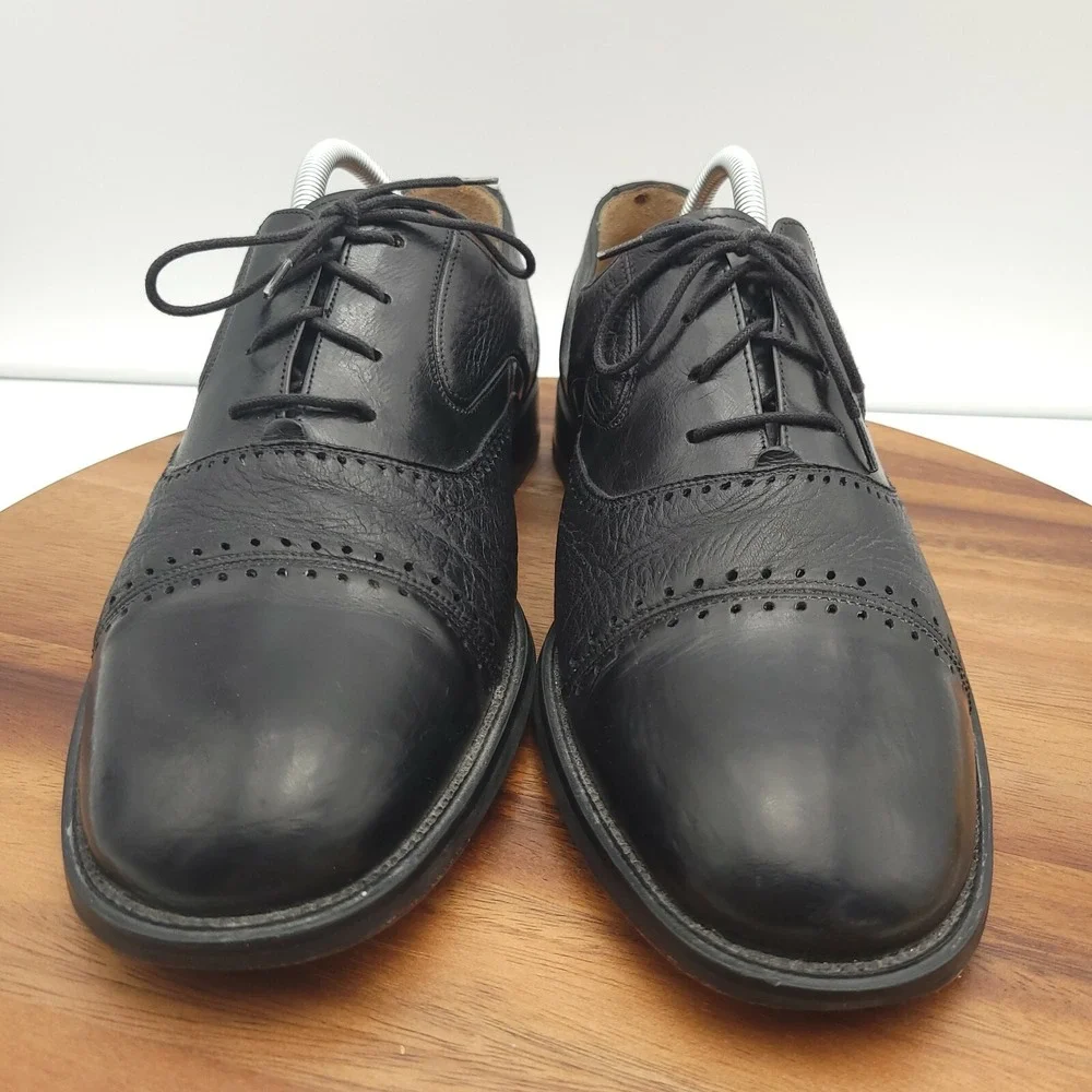 Miguel Angel Oxfords Shoes Mens Size‎ 10 M Black Leather Cap Toe Made in Spain